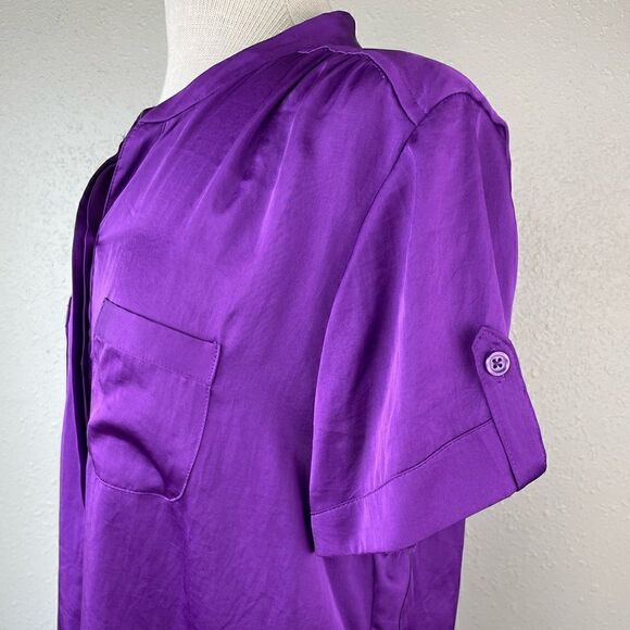 NWT Dana Buchman Purple Button Down Shirt Size XL - Picture 4 of 8
